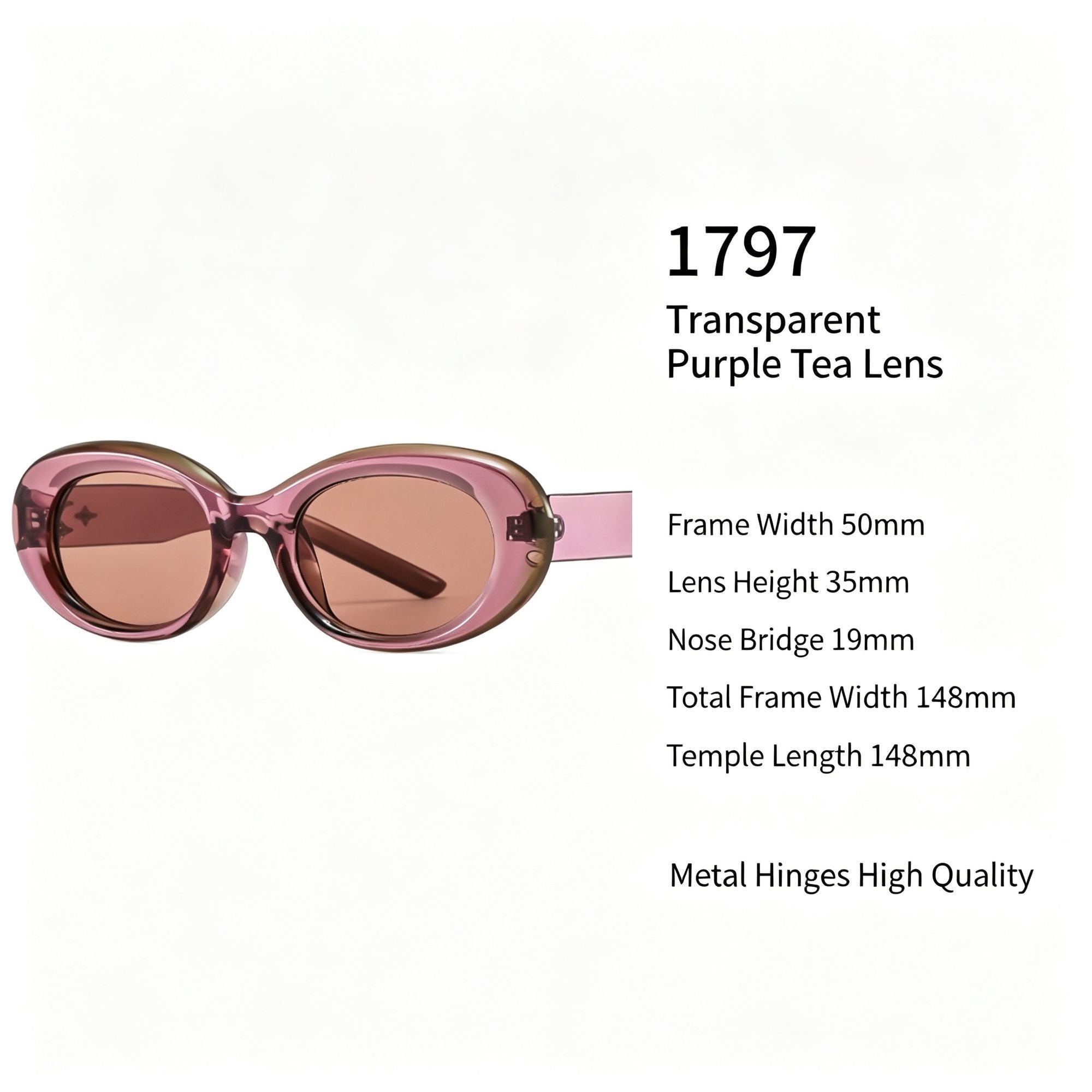 Sheer Transparent Purple Tea Lens Cat Eye Sunglasses UV400 Blocking, Soft Dreamy Gentle Daily Vibe, Popular Christmas Holiday Gift